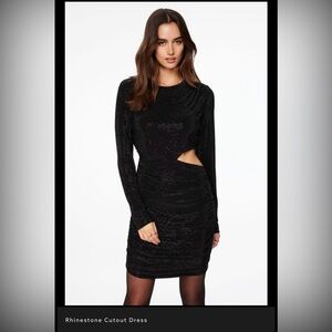 Elegant Black Rhinestone Dress